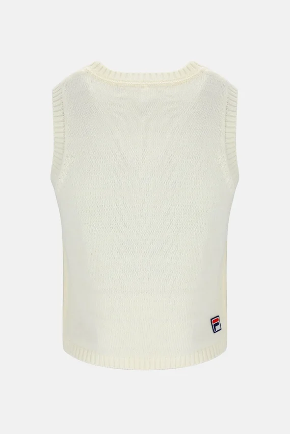 Off White Cropped Knit Vest