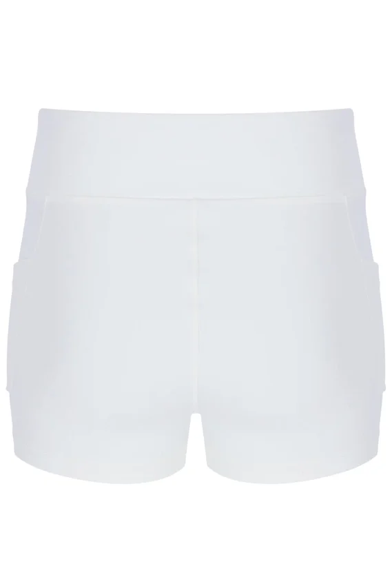 Off White Women’s Mesh Jersey Dress with Inner Shorts