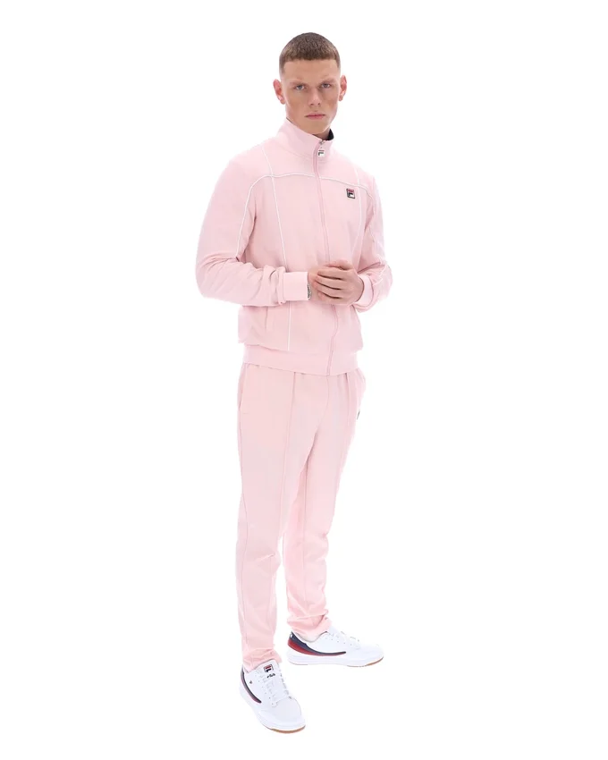 Pale Pink Armando Contrasting Piping Track Top