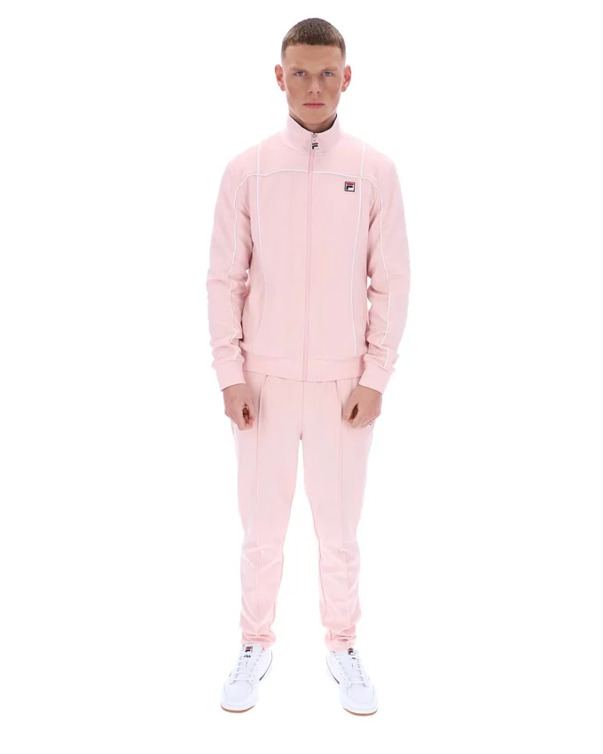 Pale Pink Armando Contrasting Piping Track Top