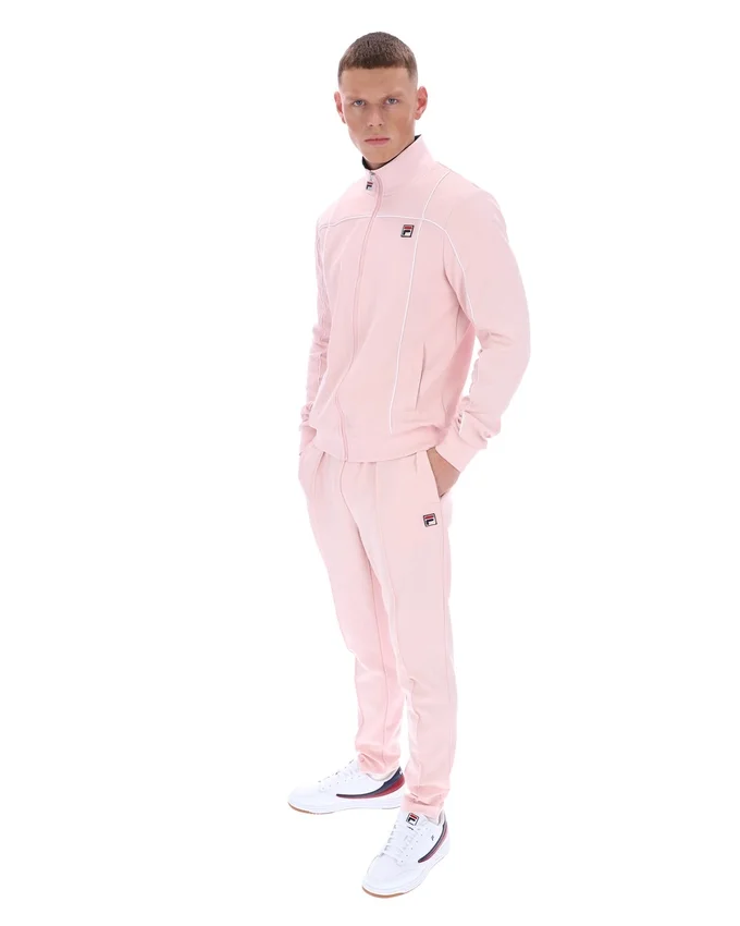 Pale Pink Armando Contrasting Piping Track Top