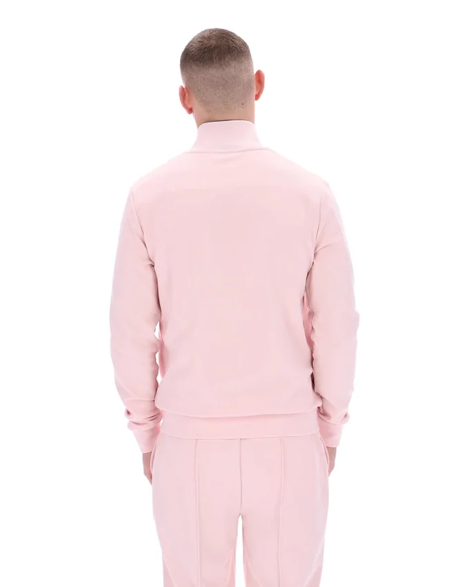 Pale Pink Armando Contrasting Piping Track Top