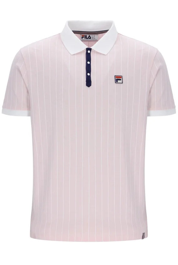 Pale Pink BB1 Classic Vintage Striped Polo