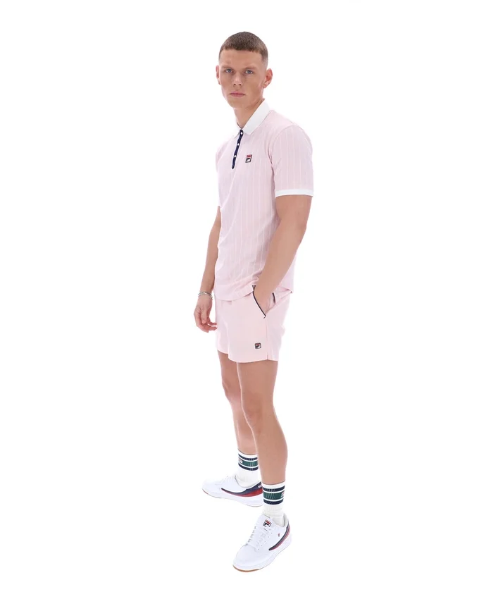 Pale Pink BB1 Classic Vintage Striped Polo