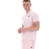 Pale Pink Terri T-Shirt with Contrast Piping