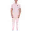 Pale Pink Terri T-Shirt with Contrast Piping