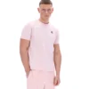 Pale Pink Terri T-Shirt with Contrast Piping