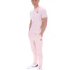 Pale Pink Terri T-Shirt with Contrast Piping