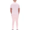 Pale Pink Terri T-Shirt with Contrast Piping