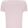 Pale Pink Terri T-Shirt with Contrast Piping
