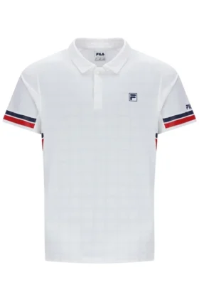 Pattern White Men’s Polo Tennis T-Shirt