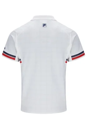 Pattern White Men’s Polo Tennis T-Shirt