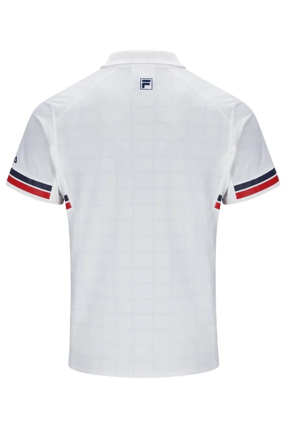 Pattern White Men’s Polo Tennis T-Shirt