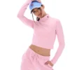 Pink Heidi Cropped Roll Neck Top