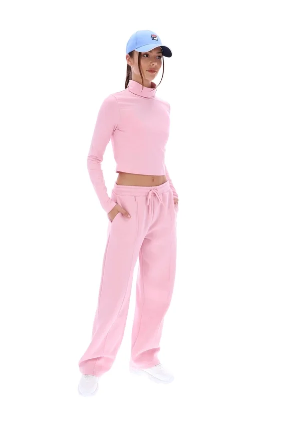 Pink Heidi Cropped Roll Neck Top