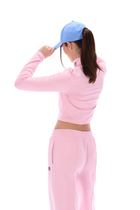 Pink Heidi Cropped Roll Neck Top