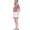 Porto Knitted Crochet Stripe Polo