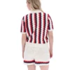 Porto Knitted Crochet Stripe Polo