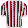 Porto Knitted Crochet Stripe Polo