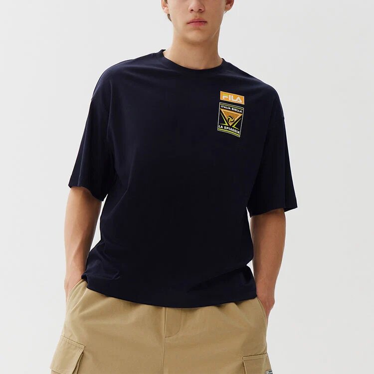 Printing Loose Short Sleeve Blue