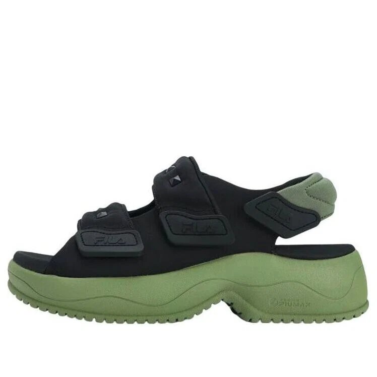 Puff Sandals "Black Green"