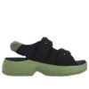 Puff Sandals "Black Green"