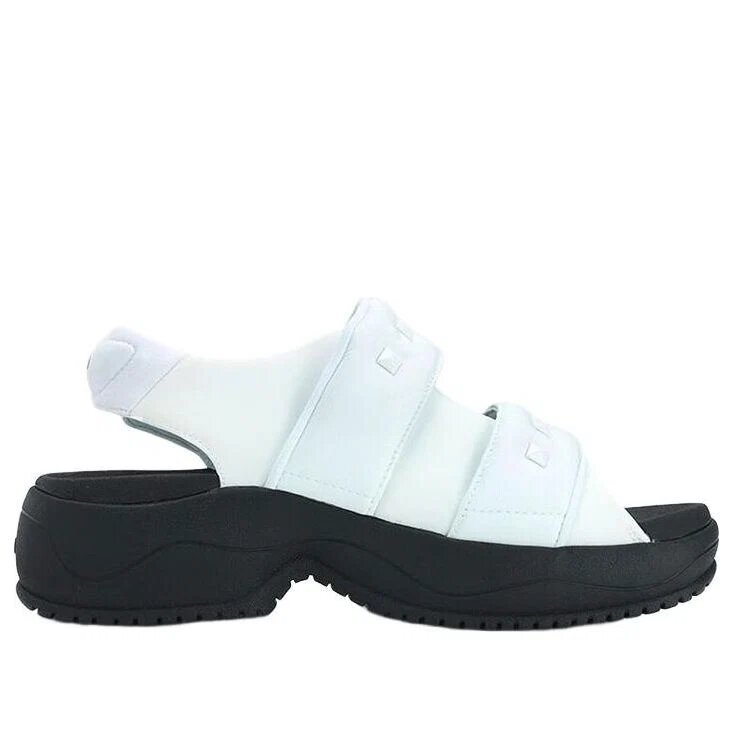 Puff Sandals "White Black"