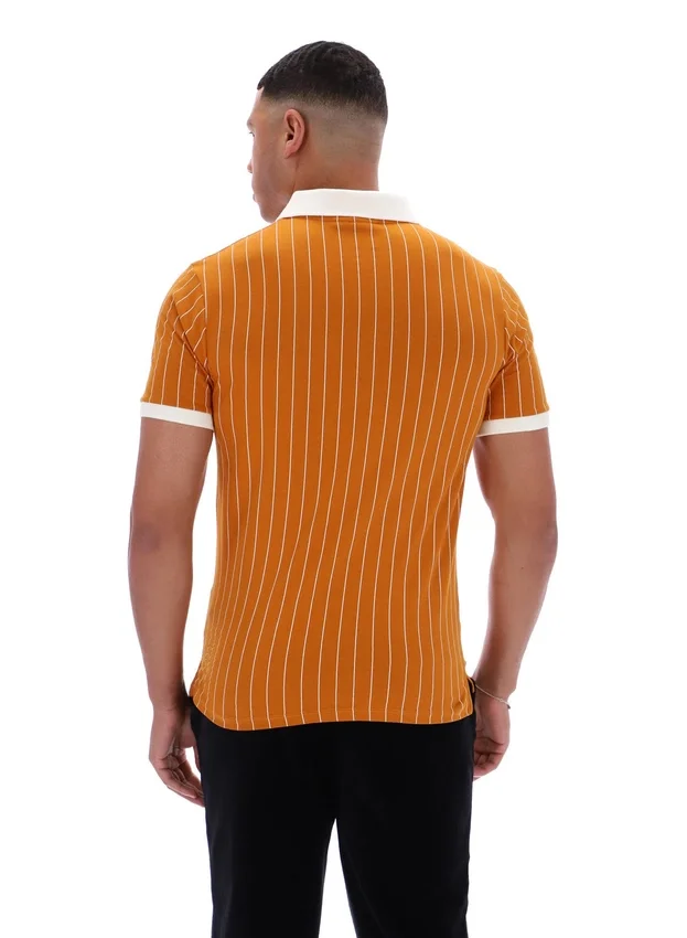 Pumpkin Spice BB1 Classic Vintage Striped Polo