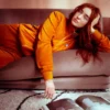 Pumpkin Spice Nero Velour Track Top