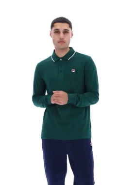 Rain Forest Monte Tipped Collar Long Sleeve Polo