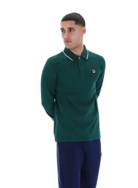 Rain Forest Monte Tipped Collar Long Sleeve Polo