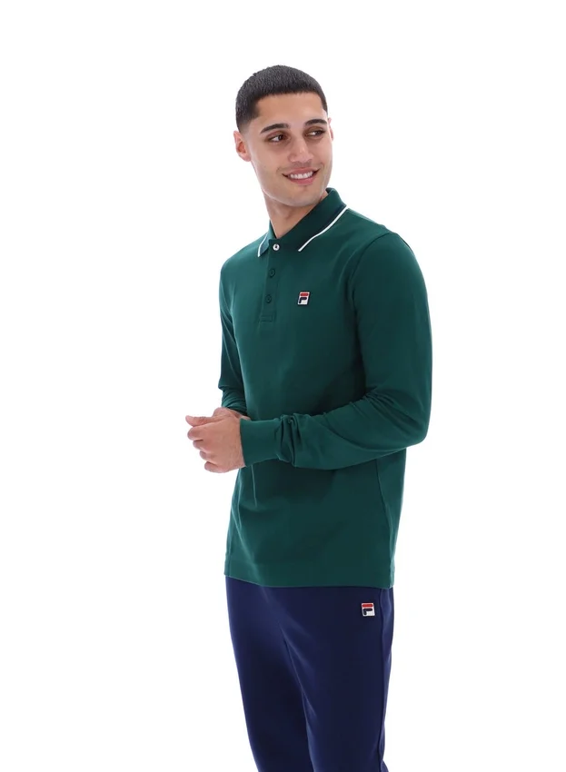 Rain Forest Monte Tipped Collar Long Sleeve Polo