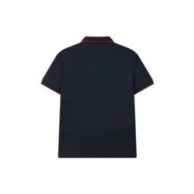 Red Colorblock Logo Short Sleeve polo Blue