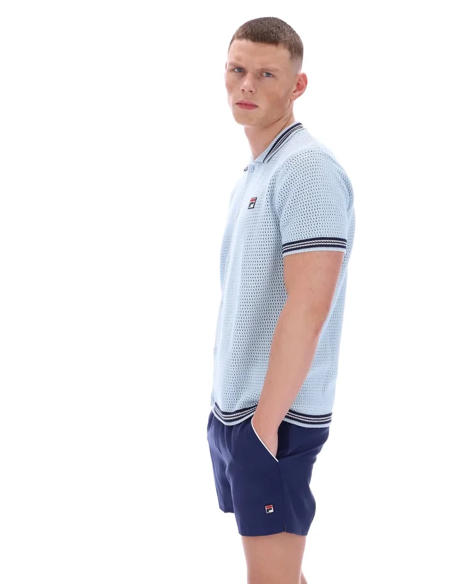 Skyway Domenico Crochet Knitted Shirt with Contrast Tipping