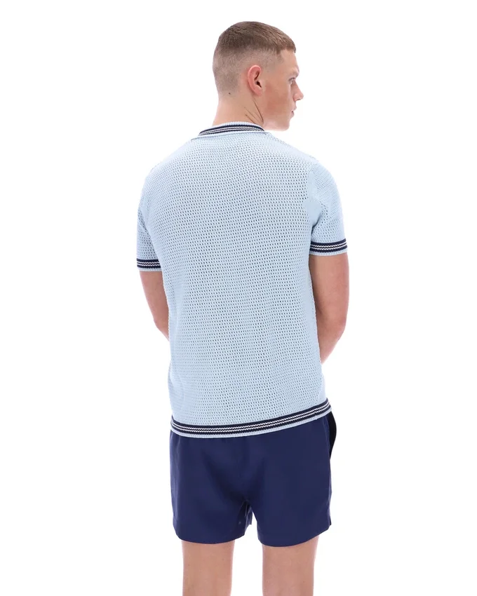 Skyway Domenico Crochet Knitted Shirt with Contrast Tipping