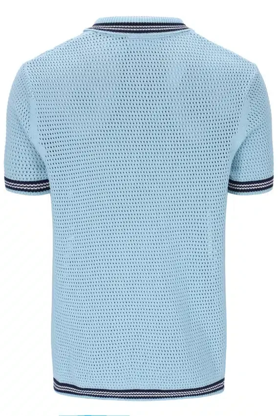 Skyway Domenico Crochet Knitted Shirt with Contrast Tipping