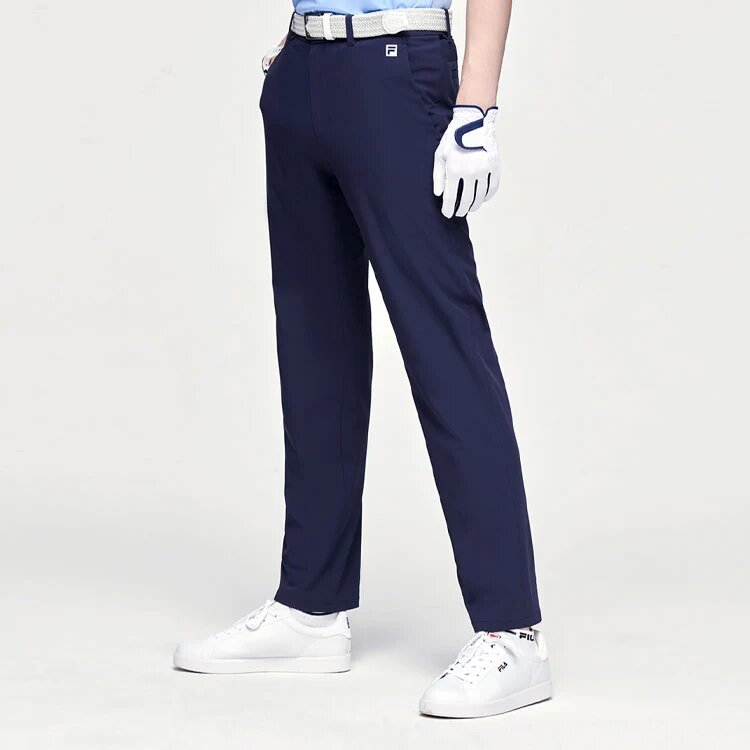 Solid Color Gym Woven Sports Long Pants Blue