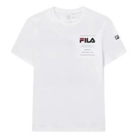 Solid Color Letter Printed T-Shirt "White"