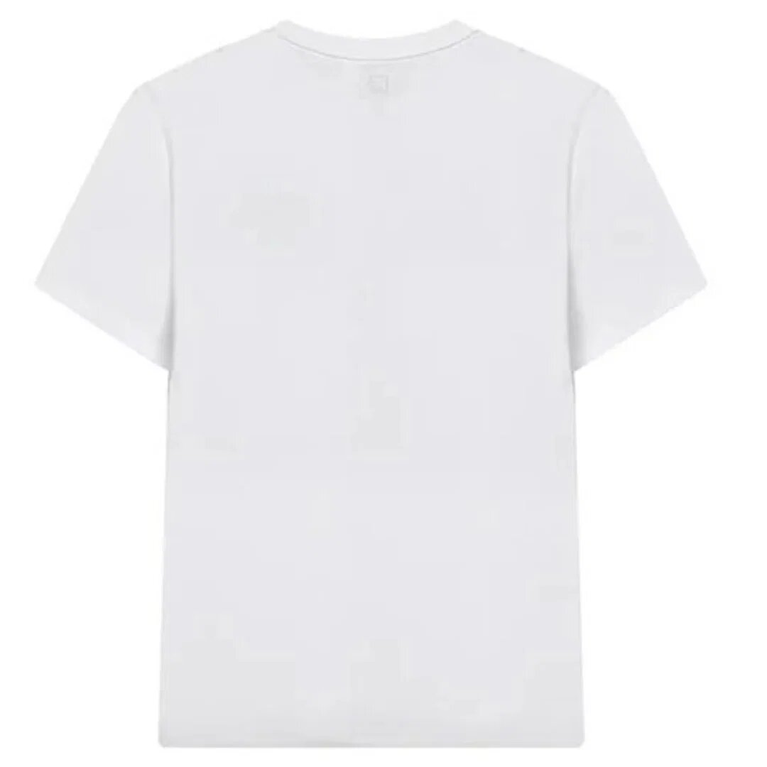 Solid Color Letter Printed T-Shirt "White"