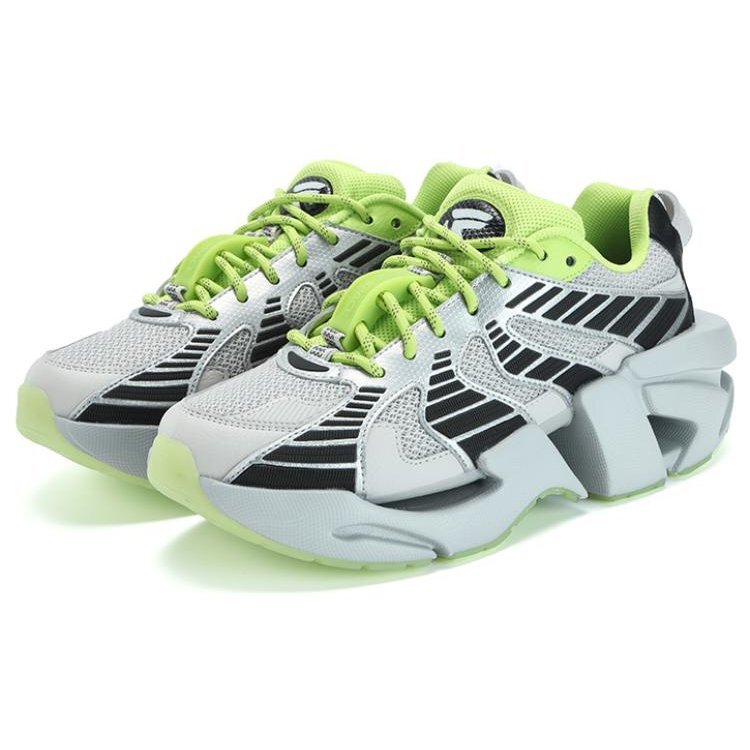 Space Low Sneakers "Silver Black Green"