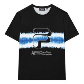 Sport Casual Round Neck PrintShort Sleeves T Shirt Men"s Black