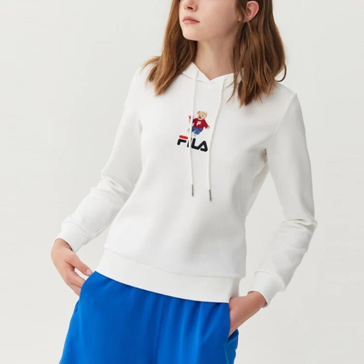 Sports Pullover Long Sleeves Hoodie White