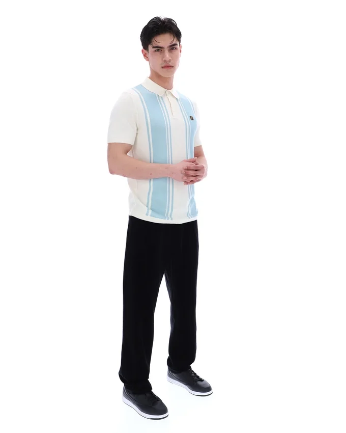 Sterling Blue Buddy Bowling Style Knitted Polo
