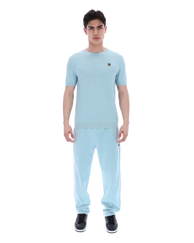 Sterling Blue Don Textured Knitted T-Shirt