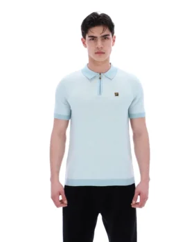 Sterling Blue Marty Zip Polo
