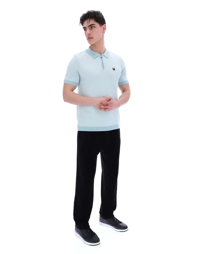 Sterling Blue Marty Zip Polo