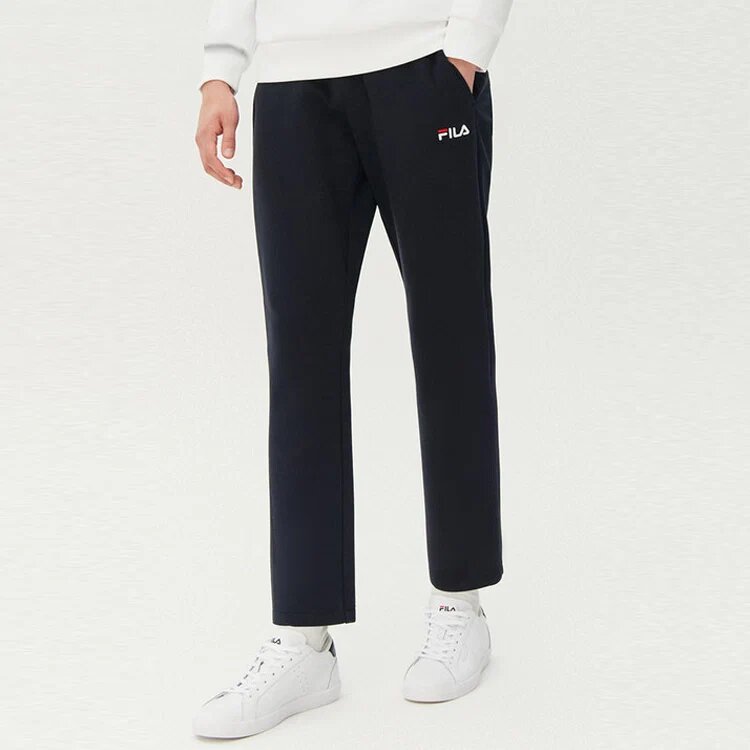 Straight Casual Pants Stay Warm Sports Knit Long Pants Blue