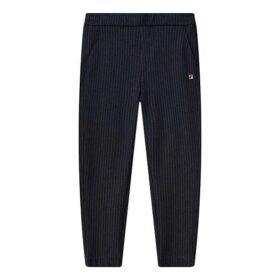 Stripe Straight Knit Casual Long Pants Blue