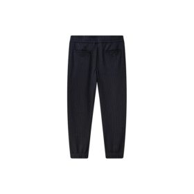 Stripe Straight Knit Casual Long Pants Blue