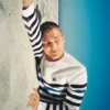 Striped Rakulan Crochet Knitted Sweatshirt